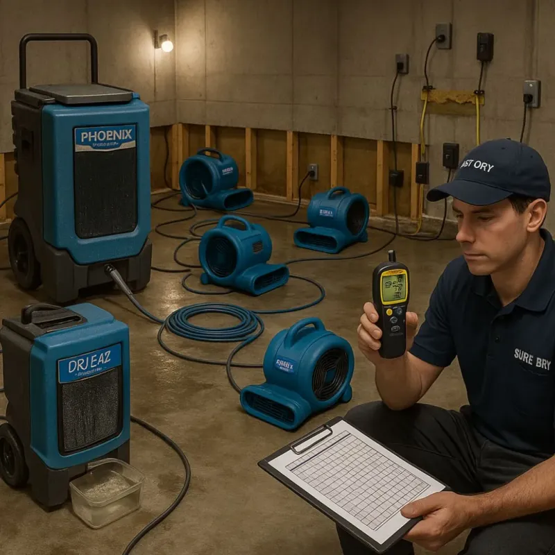 Structural Drying and Dehumidification process in Cumberland, MD